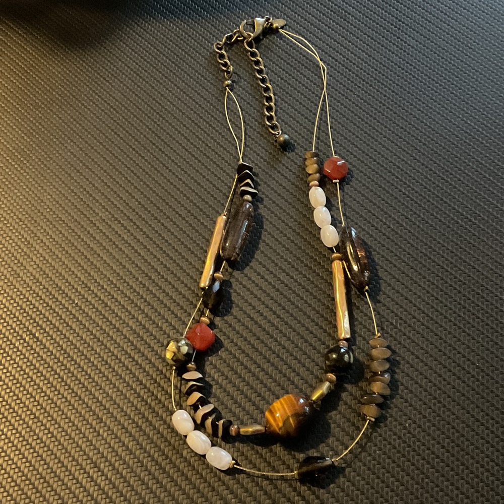 Chico's Earthy Tones Beaded Necklace